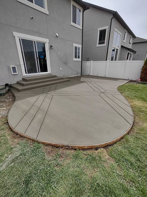 Decorative stamped concrete finished to look like natural stone